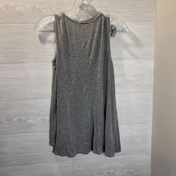 Pretty Good Women's Scoop Flower Accent Neckline Sleeveless Loose Flowy - Picture 4 of 6